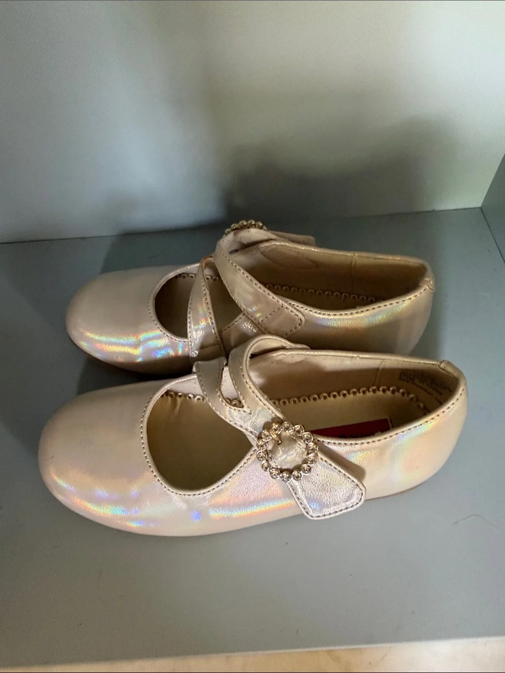 Girls' Pearl Mary Jane Dress Shoes with Decorative Buckle